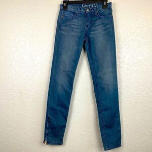 Chip La & Cal Pepper Stretch High Rise Skinny Ankle Zip Denim Jeans Blue Size 25